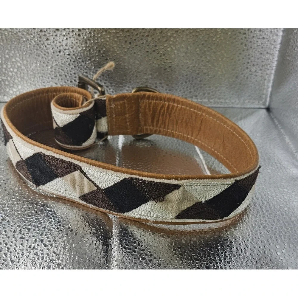 Hand Woven- Embroidered Dog Collar Africa Size 25 Inches NWT